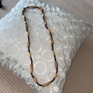 Handcrafted wood and coconut shell necklace